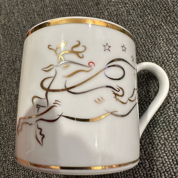 Rudolph Gold Rimmed Mugs - Picture 4 of 8